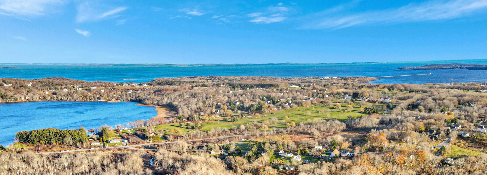 View from hill looking out across Rockland